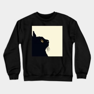 Little black cat looking up Crewneck Sweatshirt